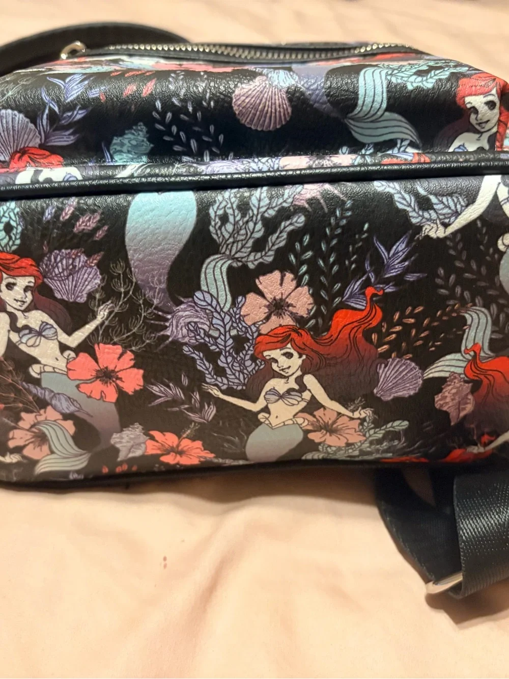 Disney Loungefly Black Ariel Print Mini Backpack